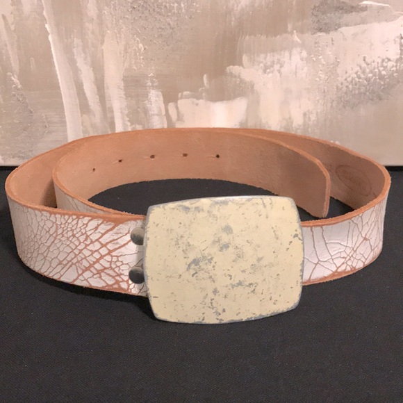 Brave Beltworks Accessories - BRAVE BELTWORKS Genuine Leather Whitewashed Belt